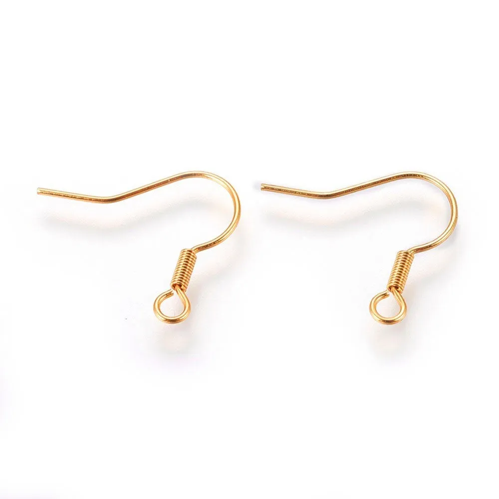 10 Gold stainless steel french earring hooks