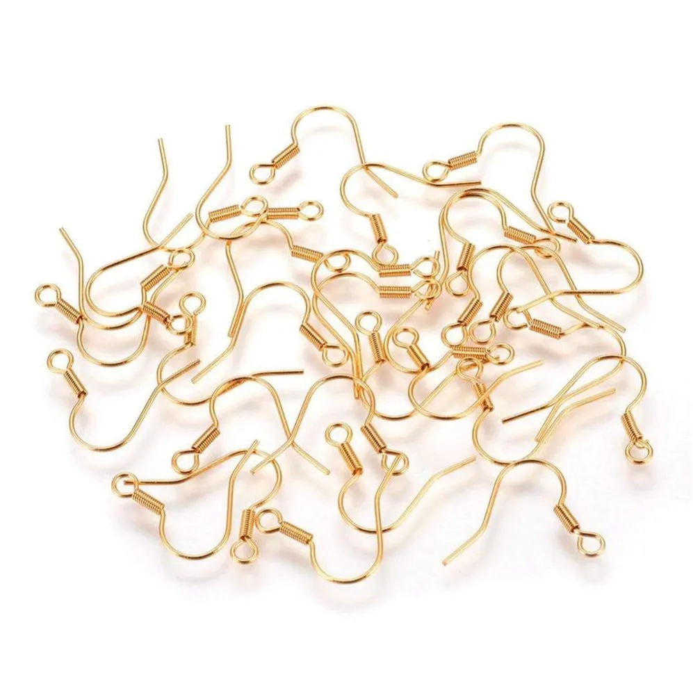 10 Gold stainless steel french earring hooks