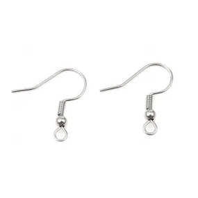 100 Stainless steel french earring hooks, Hypoallergenic ear wire