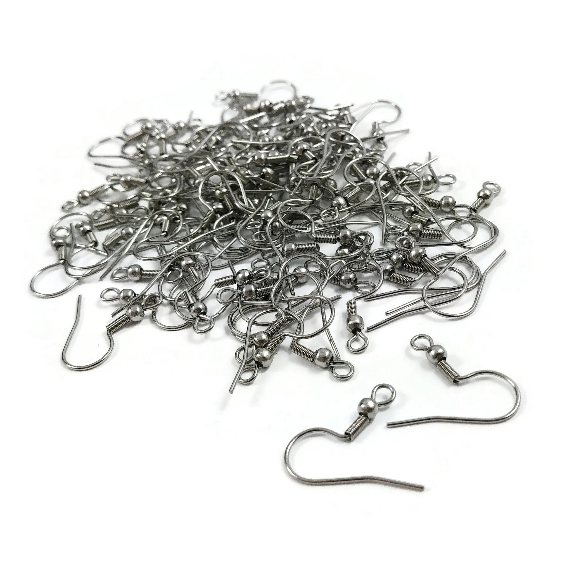 100 Stainless steel french earring hooks, Hypoallergenic ear wire