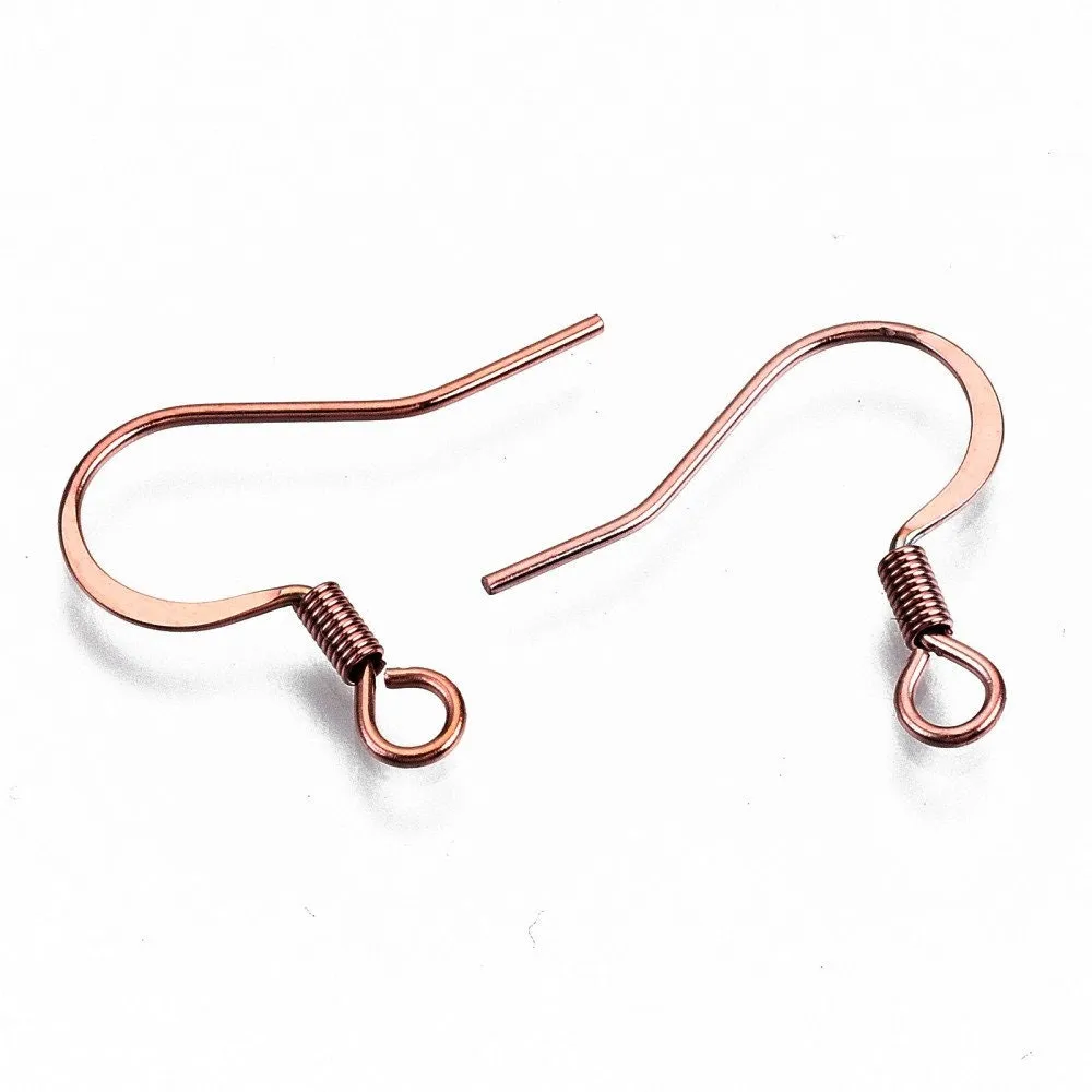 20pcs (10 pair) Stainless steel flat french earring hooks, Silver, Gold, Rose gold