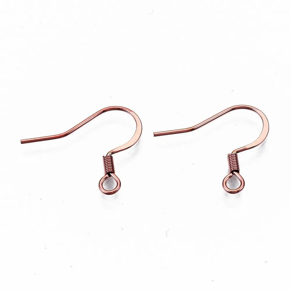20pcs (10 pair) Stainless steel flat french earring hooks, Silver, Gold, Rose gold
