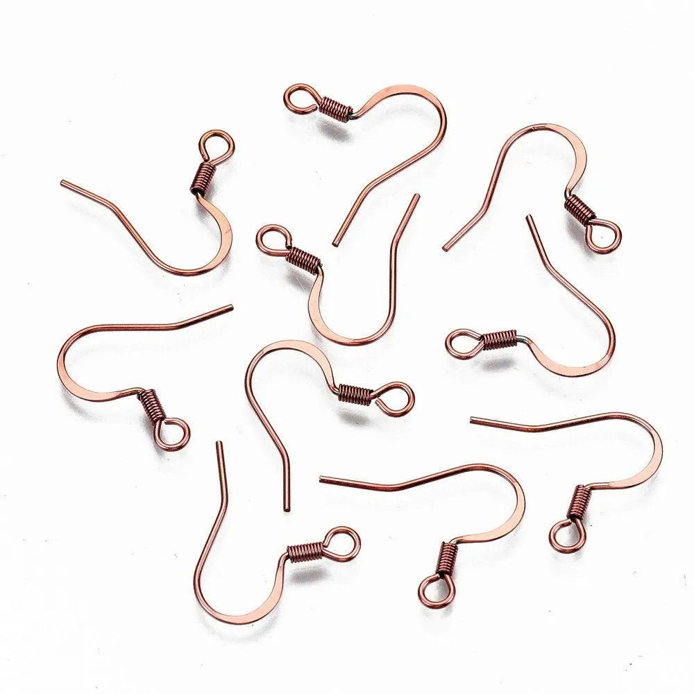 20pcs (10 pair) Stainless steel flat french earring hooks, Silver, Gold, Rose gold