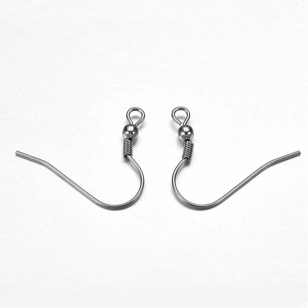 50 Stainless steel fishhook ear wires