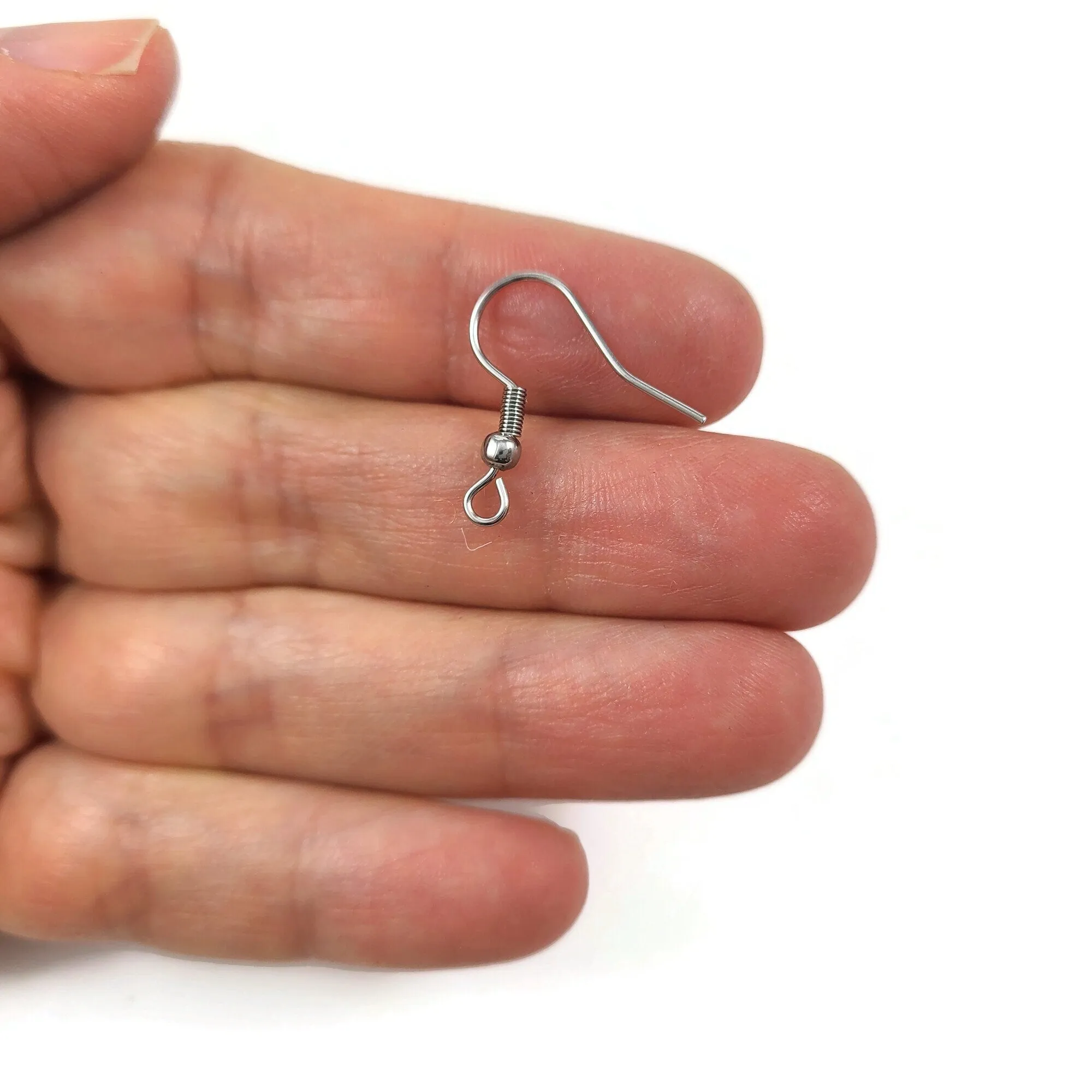 50 Surgical stainless steel earring hooks