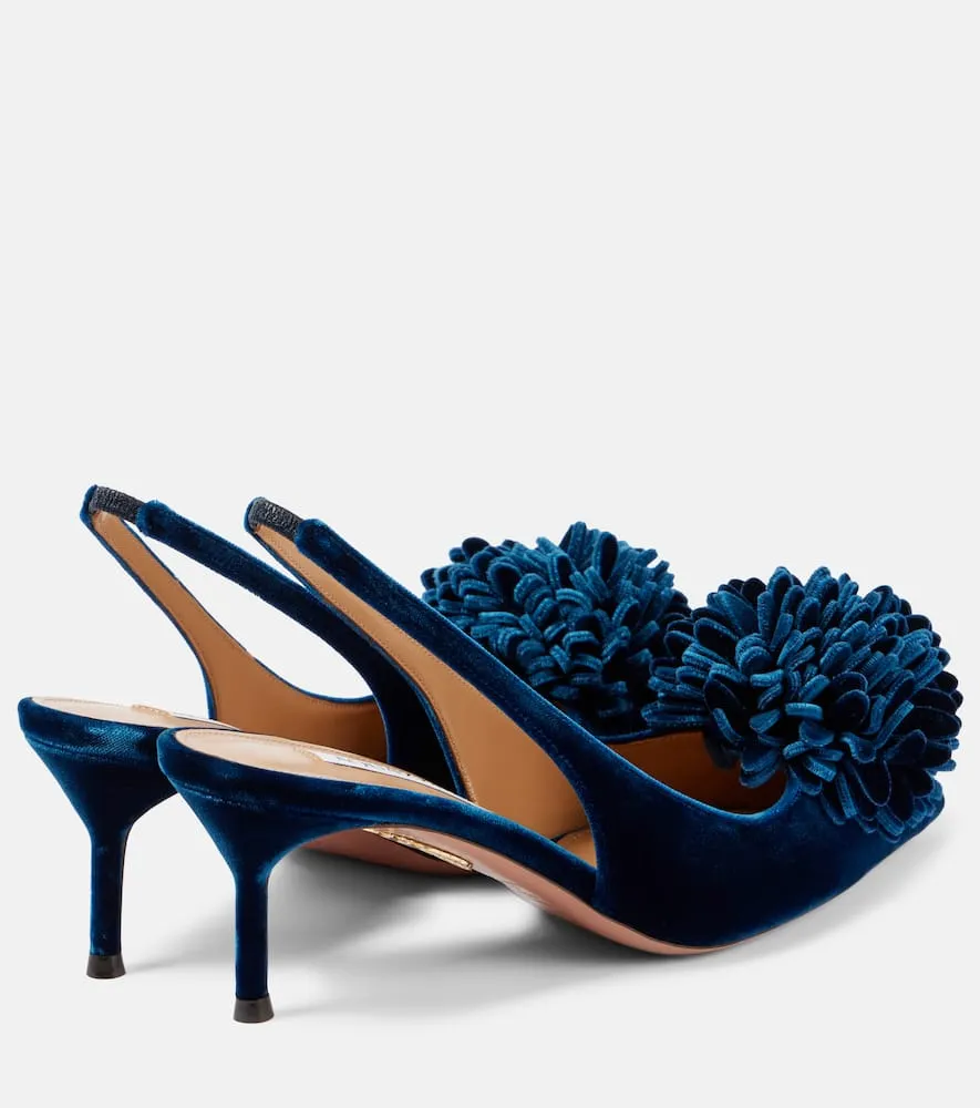 Aquazzura Couturier 65 velvet slingback pumps