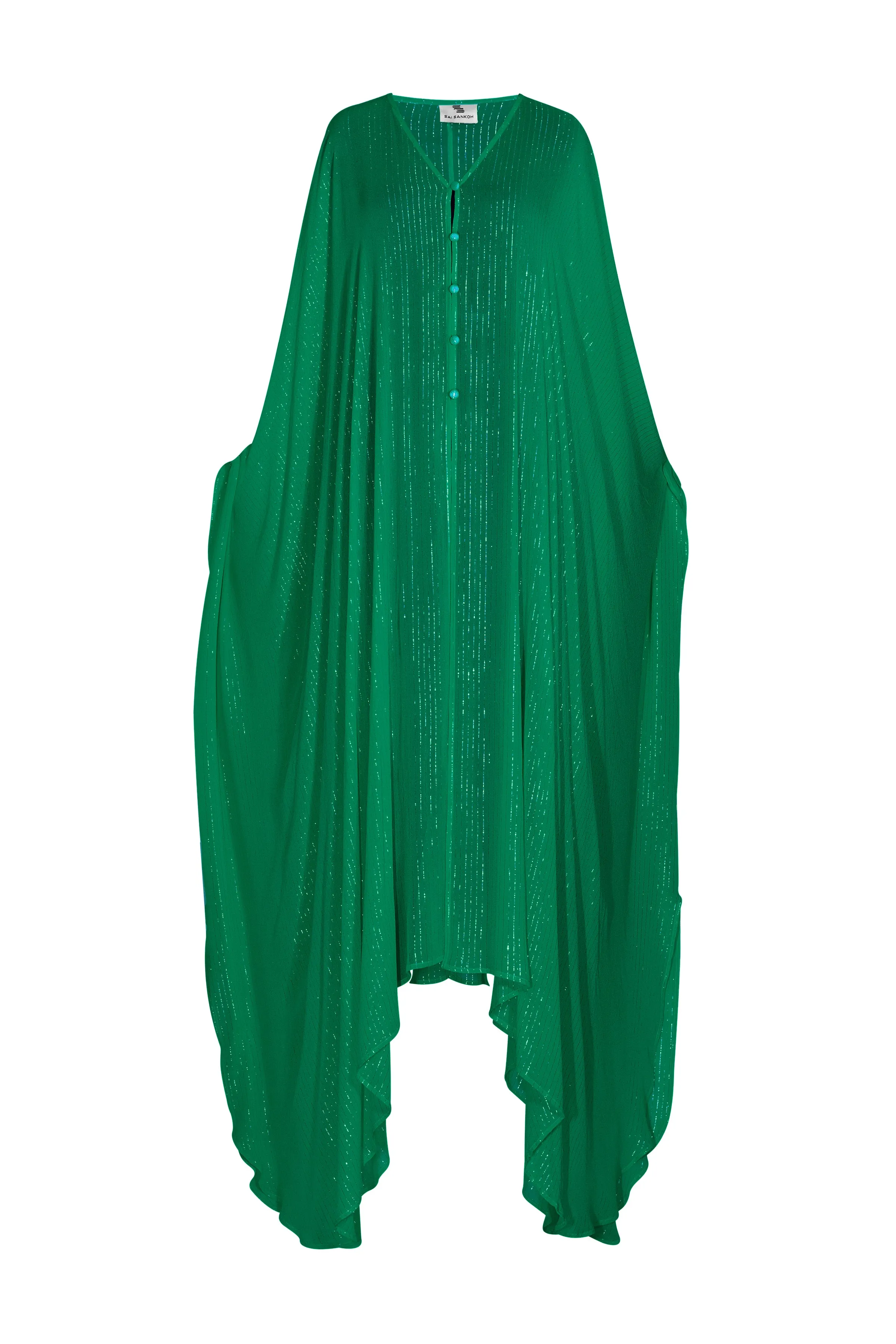Forest Green Lurex Goddess kaftan