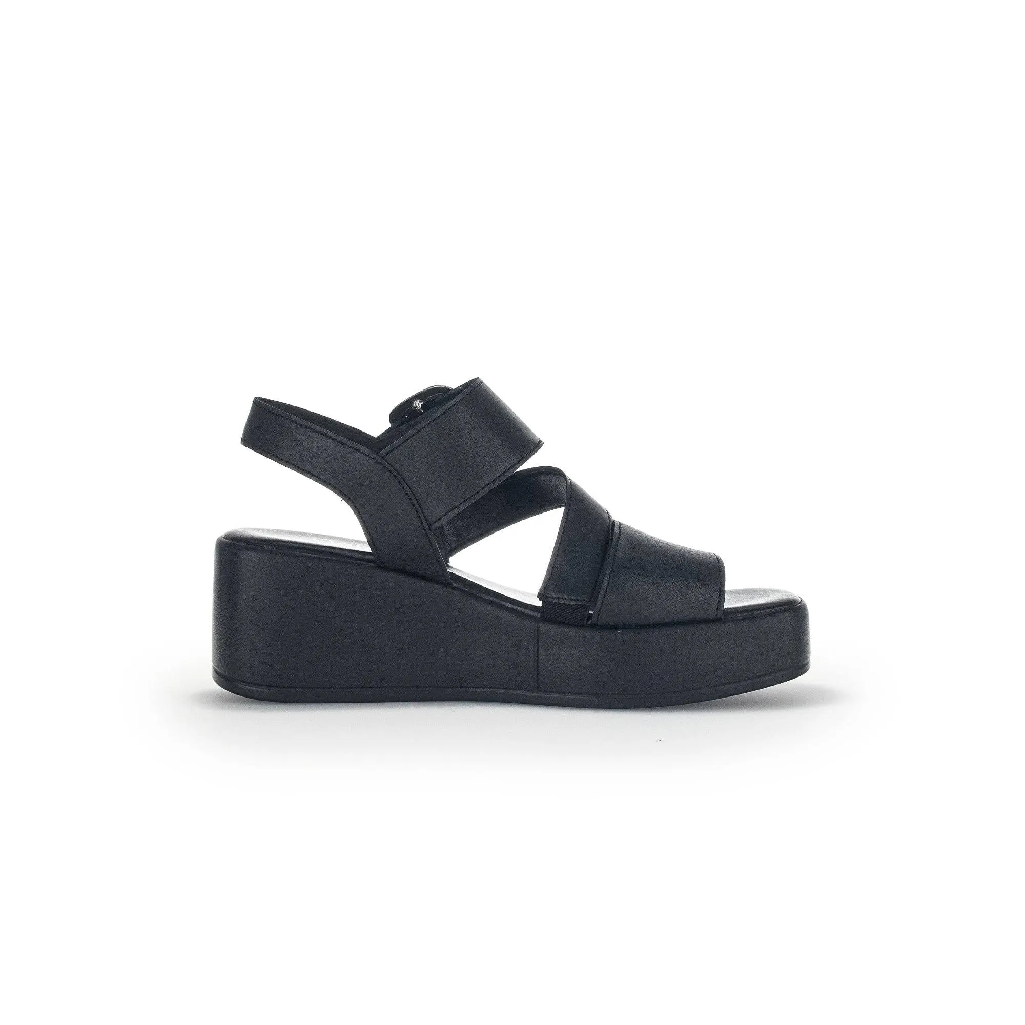 Gabor 44.533.27 Java Ladies Black Leather Buckle Sandals