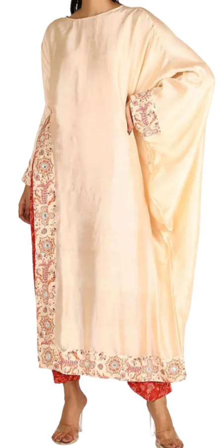 Ivory Embroidered Kurta with Pants