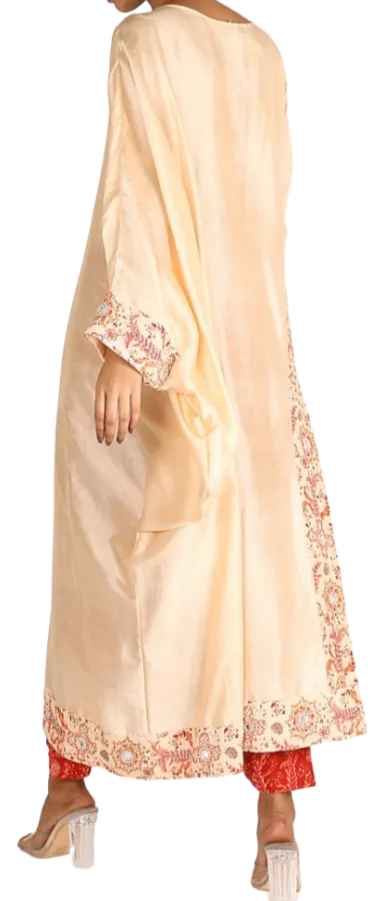 Ivory Embroidered Kurta with Pants