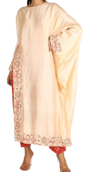 Ivory Embroidered Kurta with Pants