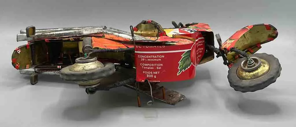 Large African Recycled Metal Can Toy Motorcycle - Burkina Faso