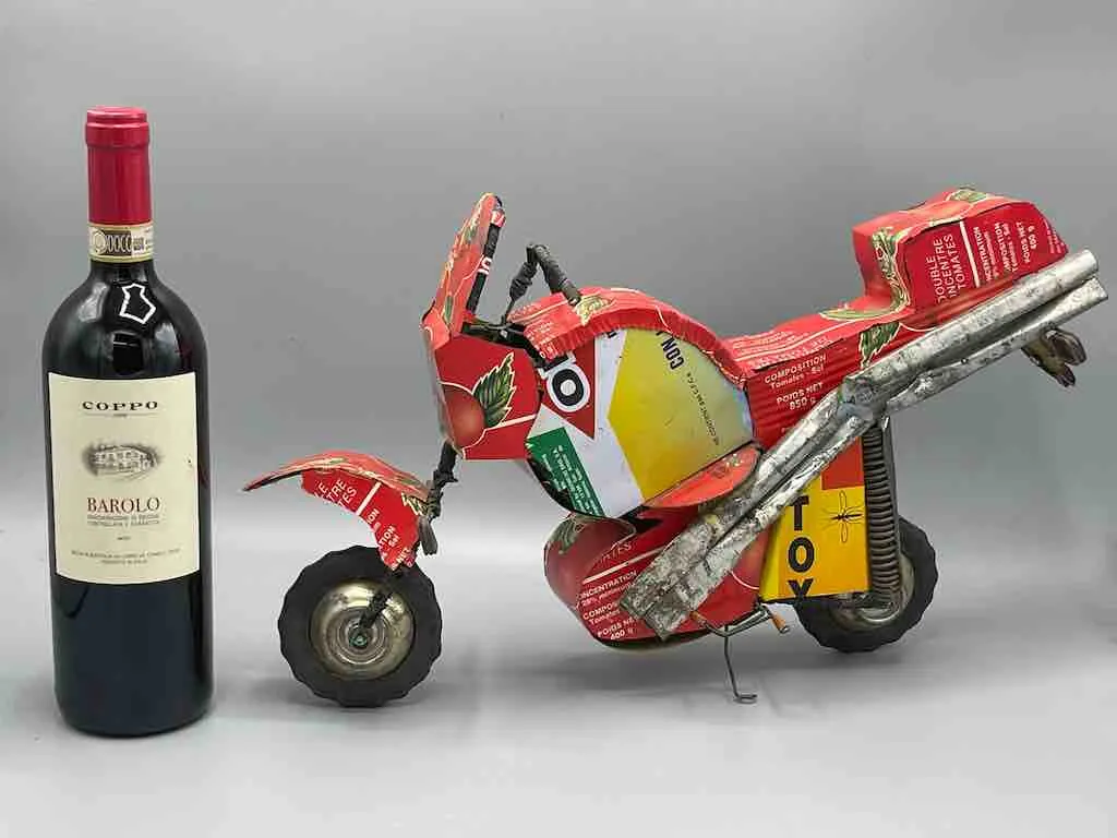 Large African Recycled Metal Can Toy Motorcycle - Burkina Faso