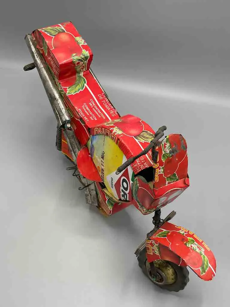 Large African Recycled Metal Can Toy Motorcycle - Burkina Faso
