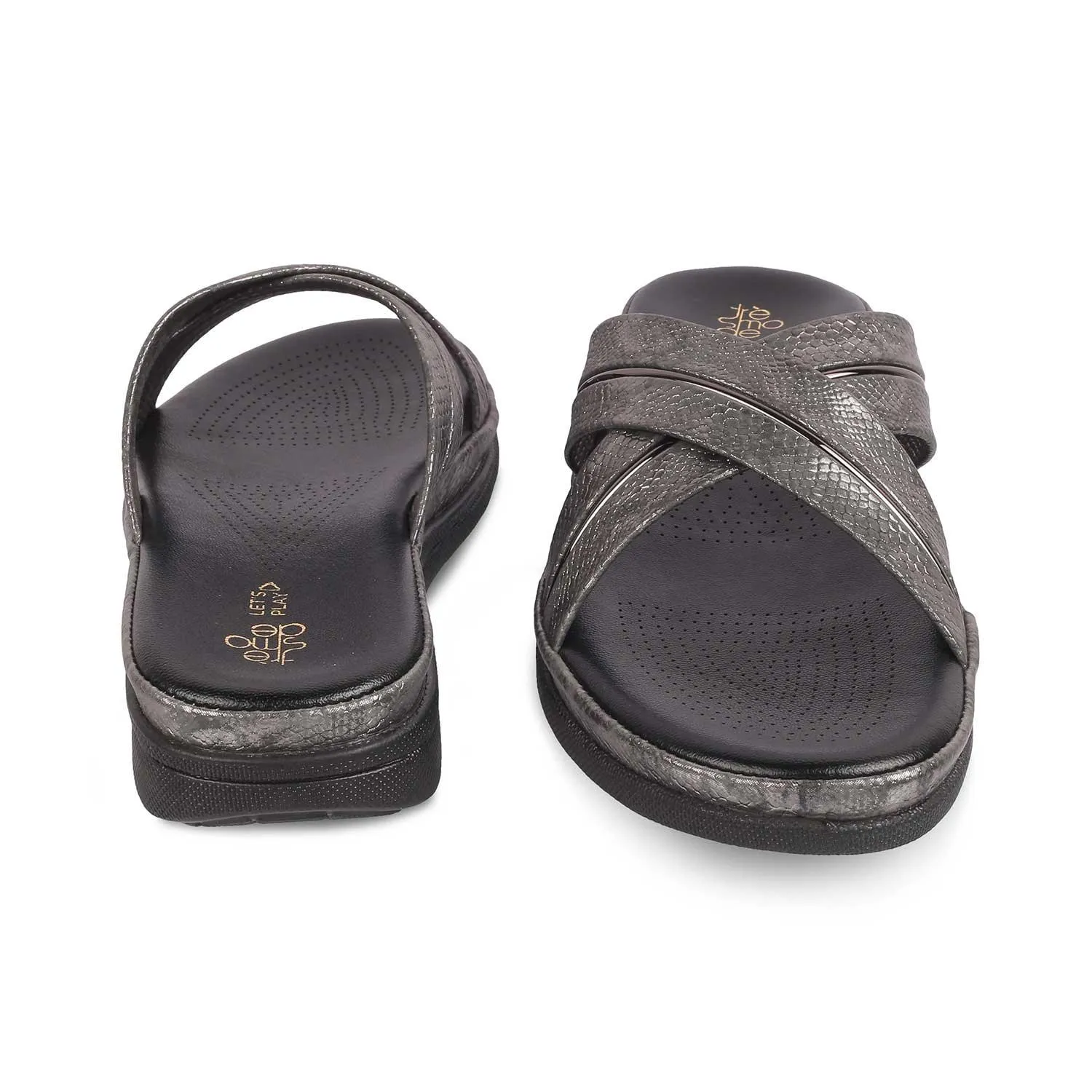 The Slide Black Women's Casual Flats Tresmode