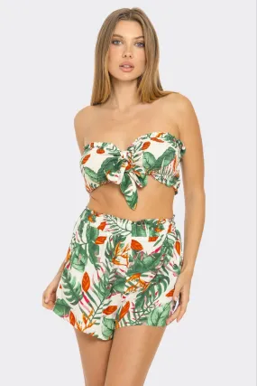 Tropical Tube Top & Shorts Set – Summer Two-Piece Outfit