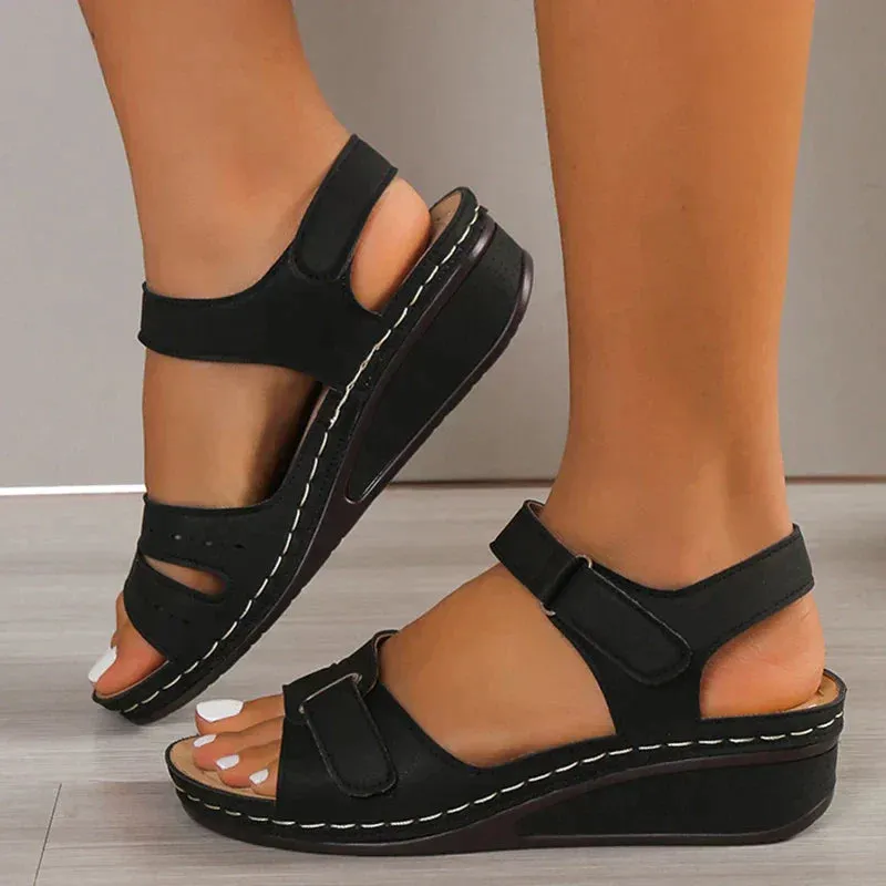 Vera | Orthopedic Adjustable Strap Wedge Sandals