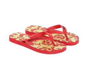 Versace Jeans Couture Red/Gold Signature Print Flip Flop-